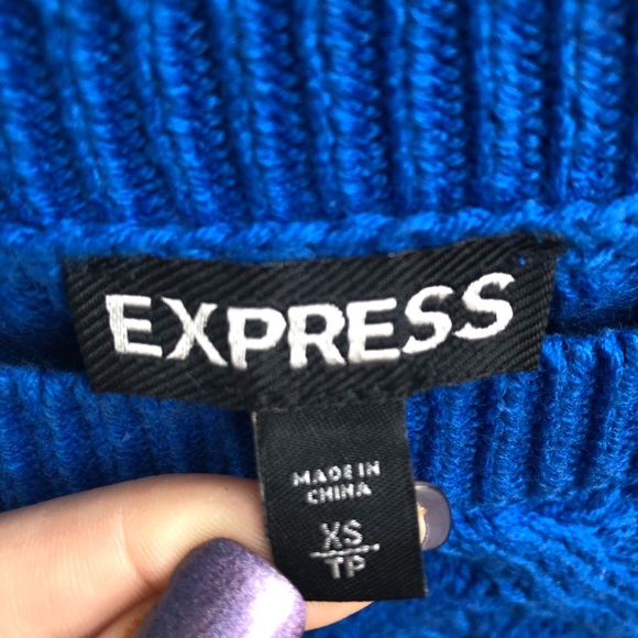 Blue cropped sweater from Express - Picture 3 of 4